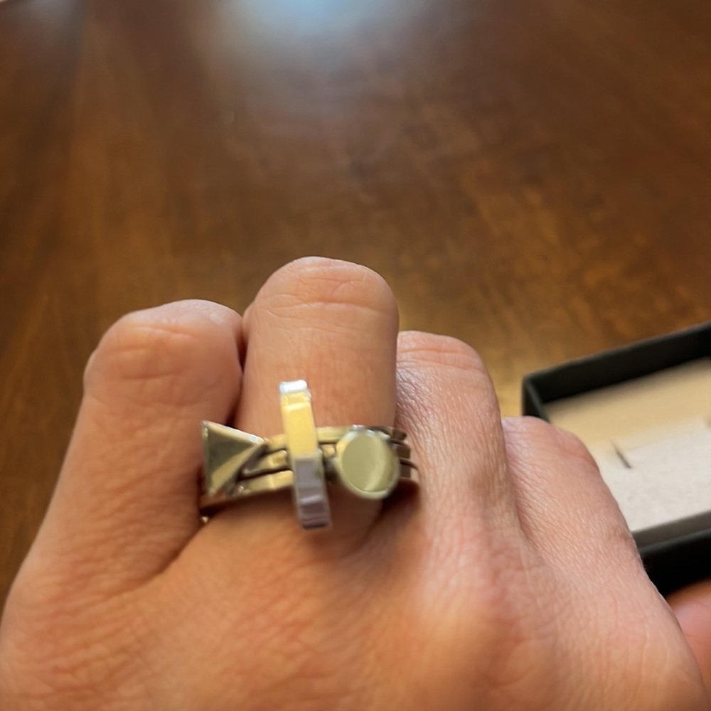 Sterling Silver set of 3 stack rings - Picture 2 of 5